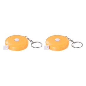 HARFINGTON 2pcs Measuring Tape 1.5M/60-inch Retractable Tailors Tape Measure Pocket Size with Key Chain for Body, Fabric, Sewing and Crafts Measurements, Light Yellow