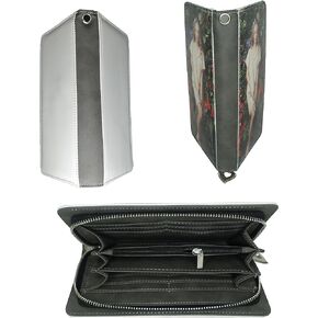 Sublimation Wallet Women's Zipper Card Holder Storage Bag Double Side Bank Leather Women's Travel Clutch Wristband DIY Craft (Black Double Side Blank)