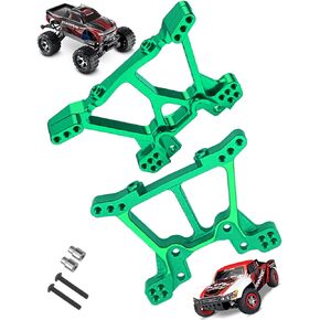 Alloy Shock Tower Upgrades for 1/10 Slash 4x4 VXL/Stampede 4x4 VXL,Front Rear Shock Mounts Hops Up,Replaces 6838 6839,Green