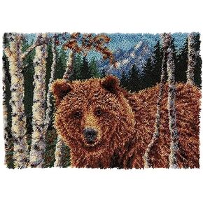 MeetBSelf مزلاج هوك البساط مجموعات الكبار كبيرة الحجم نسيج الكروشيه وسادة حصيرة المطبوعة الهوايات والحرف 43 "× 29.9" الدب البري in Kuwait