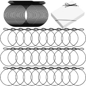 Berlune 120 Pcs Elastic Bows for Gifts Boxes Stretch Loops with Pre Tied Bows 20 Inches from Elastic Ribbon Cord Ribbon Gift Ribbon String Craft Bags(Gold)