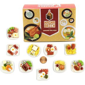 Mixed 10 Assorted Breakfast Set - Miniature Food, Tiny Food for Decoration Dollhouse, Doll House, Diorama (Scale 1:12, 1/12)
