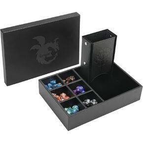 DND Dice Tray and Dice Tower with Storage, 3 in 1 Dice Rolling Tray with Lid, Portable Dice Box Storage, DND dice Holder for Dungeons and Dragons D&D RPG MTG Table Games - Purple