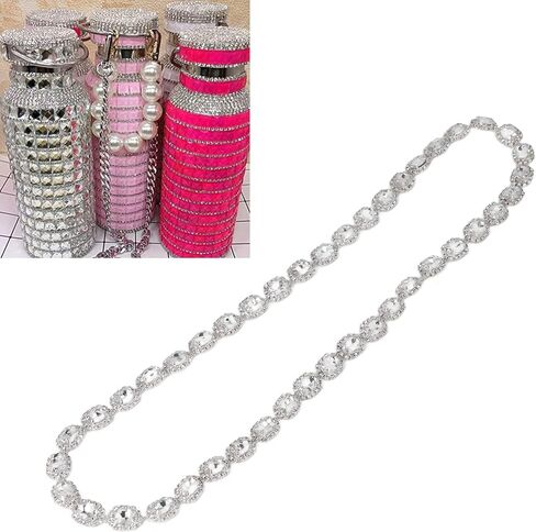1 Yard Bling Rhinestone Trim Chain, Shiny Crystal Rhinestone Applique, Diamond Fringe Trim Chain Crafts Decoration for DIY Clothing Necklaces Bracelet Decoration in Kuwait