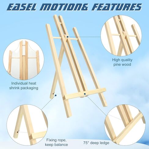 Ctosree 12 Pcs 16 Inch Table Top Easel for Painting Wooden Tabletop Easel Display for Canvas Photo Picture Sign Holder Tripod Art Painting Easel Christmas Gifts for Kids Adults School Painting in Saudi Arabia