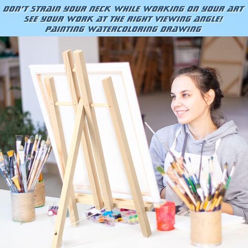 Ctosree 12 Pcs 16 Inch Table Top Easel for Painting Wooden Tabletop Easel Display for Canvas Photo Picture Sign Holder Tripod Art Painting Easel Christmas Gifts for Kids Adults School Painting in Saudi Arabia