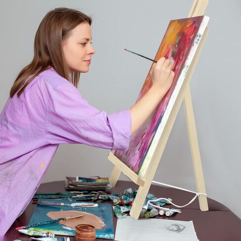 Ctosree 12 Pcs 16 Inch Table Top Easel for Painting Wooden Tabletop Easel Display for Canvas Photo Picture Sign Holder Tripod Art Painting Easel Christmas Gifts for Kids Adults School Painting in Saudi Arabia