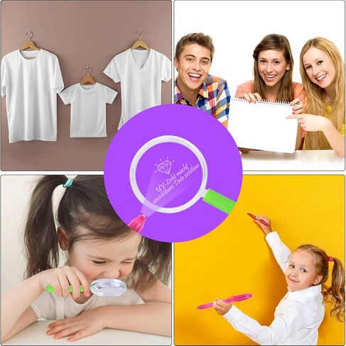 16 قلم حبر غير مرئي من فابورو، عبوة مكونة من 16 قلم حبر غير مرئي مطور مع قلم ضوء الأشعة فوق البنفسجية لأعياد ميلاد الأطفال، نظارات مكبرة، بطاقة هوية المحقق، بطاقة النموذج in Kuwait