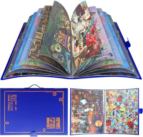 مجلد تخزين الألغاز من HXMARS لـ 1000 قطعة: منظم ألغاز الصور المقطوعة ذو سعة كبيرة محمول مع 20 جيبًا، ملحق ألغاز مقاوم للغبار وواقي in Kuwait