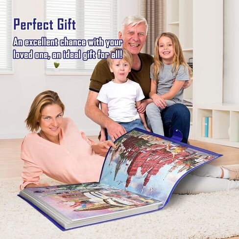 مجلد تخزين الألغاز من HXMARS لـ 1000 قطعة: منظم ألغاز الصور المقطوعة ذو سعة كبيرة محمول مع 20 جيبًا، ملحق ألغاز مقاوم للغبار وواقي in Kuwait