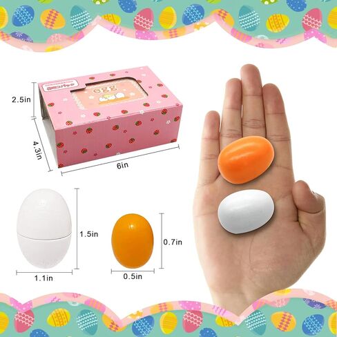 Newmemo 6 قطع لعبة البيض الخشبية ألعاب المطبخ البيض للأطفال لعب الطعام والطبخ والمطبخ التظاهر بمجموعة الطعام، صفار بيض عيد الفصح التظاهري بالأطفال يلعبون لعبة المطبخ، لعبة طعام الأطفال للأطفال، تعلم التنمية المبكرة in Kuwait