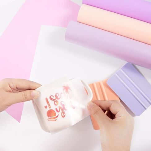 Craft Vinyl Tool Kit Coral and Purple Squeegee for Adhesive Vinyl Decal Sticker Application 2 PCS/Pack in Saudi Arabia