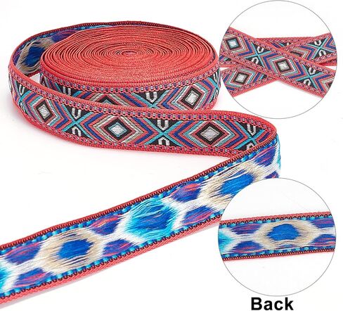 GORGECRAFT 5 Yards Floral Embroidered Jacquard Ribbon Vintage Woven Trim 1.34 Inch Wide Boho Lace Fabric for Embellishment DIY Craft Sewing Handmade Bag Clothing Decoration Accessories(Black-2) in Kuwait