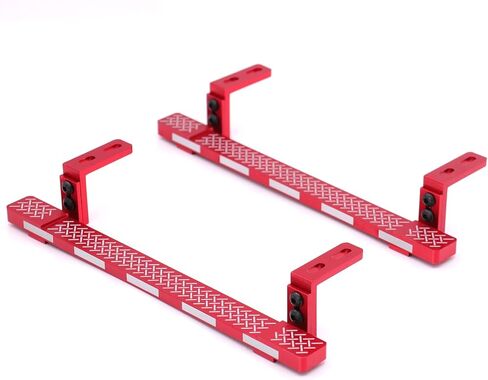 ZIWIJE Aluminum Side Step Running Board Rock Sliders for Traxxas TRX-4 RC Crawler Car (Red) in Kuwait
