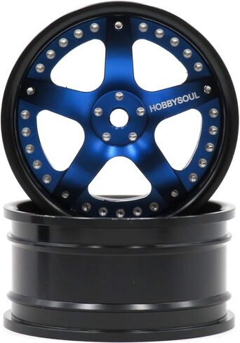 Hobbysoul 2 قطعة RC 1/10 إطارات عجلات من سبائك الألومنيوم سداسية 12 مم قابلة للتعديل باللون الأسود والأحمر تناسب 1:10 RC على الطريق الانجراف بجولة إطارات السيارات in Kuwait