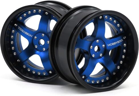 Hobbysoul 2 قطعة RC 1/10 إطارات عجلات من سبائك الألومنيوم سداسية 12 مم قابلة للتعديل باللون الأسود والأحمر تناسب 1:10 RC على الطريق الانجراف بجولة إطارات السيارات in Kuwait