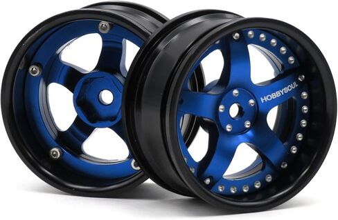 Hobbysoul 2 قطعة RC 1/10 إطارات عجلات من سبائك الألومنيوم سداسية 12 مم قابلة للتعديل باللون الأسود والأحمر تناسب 1:10 RC على الطريق الانجراف بجولة إطارات السيارات in Kuwait