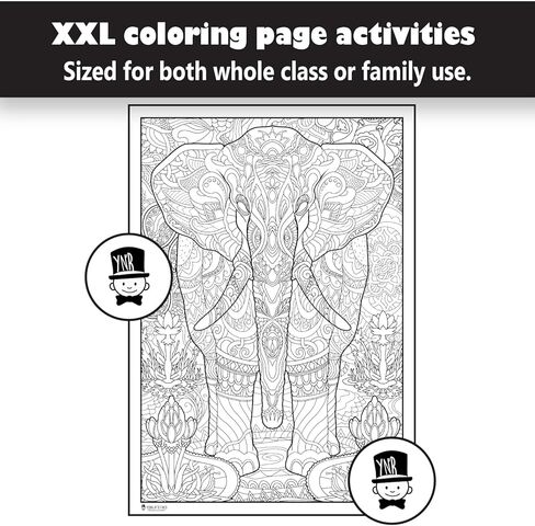 Young N Refined : 2 Pack of Giant Coloring Posters of Alice in Wonderland of mandalas folded version (18x33) in Kuwait