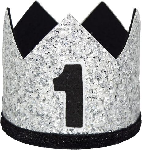 Glitter First Birthday Crown Baby Boy 1st Bday Party Hat Cake Smash Photo Prop in Saudi Arabia