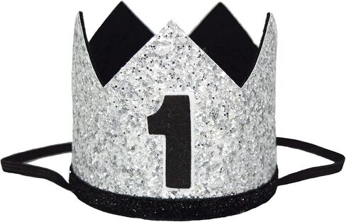 Glitter First Birthday Crown Baby Boy 1st Bday Party Hat Cake Smash Photo Prop in Saudi Arabia