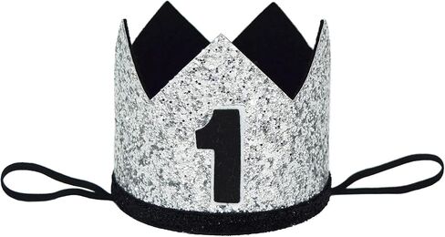 Glitter First Birthday Crown Baby Boy 1st Bday Party Hat Cake Smash Photo Prop in Saudi Arabia