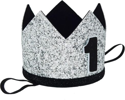 Glitter First Birthday Crown Baby Boy 1st Bday Party Hat Cake Smash Photo Prop in Saudi Arabia