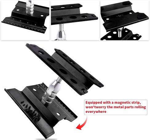 Aluminum Alloy RC Car Work Stand Repair Workstation with Screws Kit & 17mm Hex Wheel Wrench 360 Degree Rotation Lift/Lower for 1/8 1/10 1/12 Scale Cars Trucks Buggies (Black) in Saudi Arabia