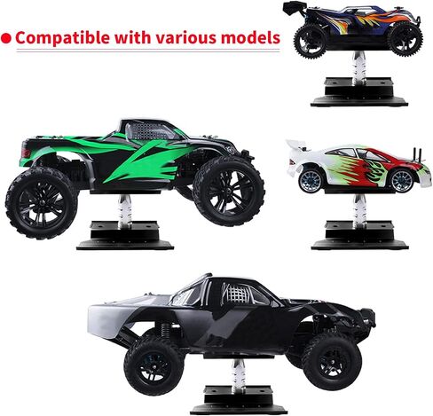 Aluminum Alloy RC Car Work Stand Repair Workstation with Screws Kit & 17mm Hex Wheel Wrench 360 Degree Rotation Lift/Lower for 1/8 1/10 1/12 Scale Cars Trucks Buggies (Black) in Saudi Arabia