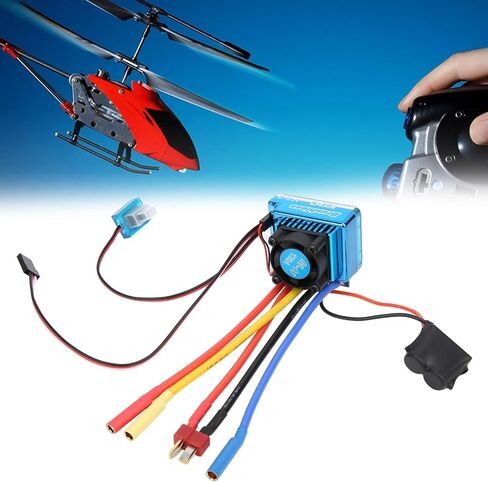 fuwinkr Brushless ESC Electric Speed Controller Waterproof Dustproof Brushless ESC Electronic Speed Controller for 1/10 RC Car Model(（80A）) in Kuwait