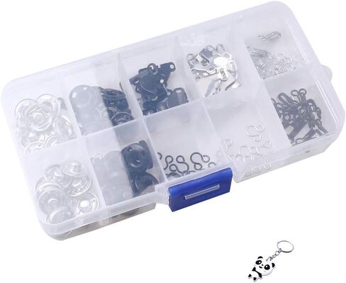 100 زوج من 3 أنماط من خطافات التنورة وخطاف خياطة العيون، وأدوات تثبيت الملابس مع أزرار كبس معدنية وأزرار ضغط لخياطة وخياطة تنورة البنطلون in Kuwait