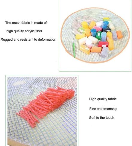 MeetBSelf مزلاج هوك البساط مجموعات الكبار كبيرة الحجم نسيج الكروشيه وسادة حصيرة المطبوعة الهوايات والحرف 43 "× 29.9" الدب البري in Kuwait