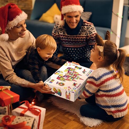 بلاط مغناطيسي من نتس بول 140 قطعة، مكعبات بناء مغناطيسية للأطفال، مجموعة بناء العلوم والتكنولوجيا والهندسة والرياضيات، ألعاب تعليمية تعليمية للأطفال الصغار، هدايا عيد ميلاد للأطفال من سن 3 سنوات فما فوق in Kuwait