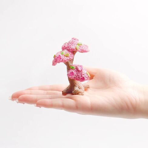 11 Pcs Miniature Cherry Blossom Tree Models with Simulation Stones Mini Cherry Blossom Trees Model Trees Miniature Rocks for DIY Crafts Scenery Landscape Fairy Garden Tree Scenery Supplies in Saudi Arabia