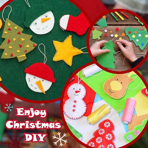 96 Pieces Christmas Felt Fabric Sheets Felt Fabric Squares Soft Felt Fabric Sheets Assorted Colors Felt Craft Sheets for DIY Crafts Sewing Christmas Decoration, 4 x 4 Inch 12 Colors in Saudi Arabia