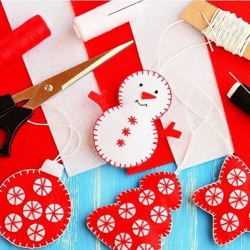 96 Pieces Christmas Felt Fabric Sheets Felt Fabric Squares Soft Felt Fabric Sheets Assorted Colors Felt Craft Sheets for DIY Crafts Sewing Christmas Decoration, 4 x 4 Inch 12 Colors in Saudi Arabia