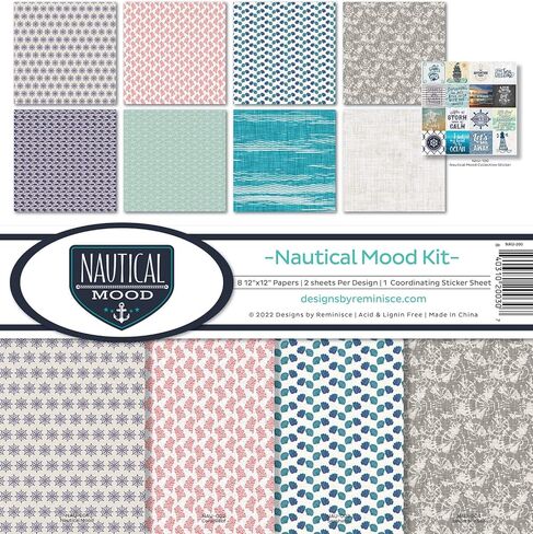 Reminisce Nautical Mood Scrapbook Collection Kit White in Saudi Arabia