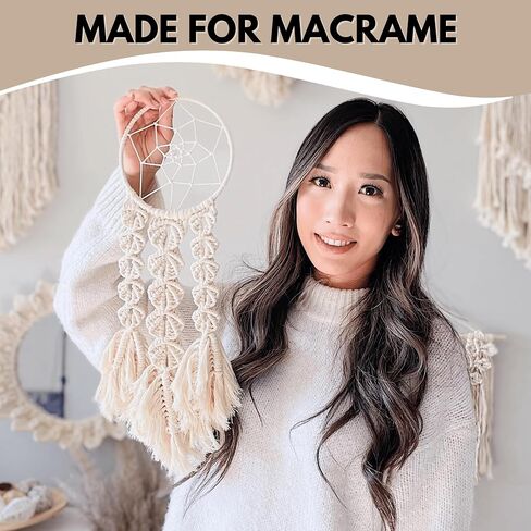 BOCHIKNOT Macrame Cord 3mm x 650yds Bulk Roll - Natural Single Strand Macrame Cotton Cord - Macrame Supply - Large Roll of Macrame Cotton Rope for Knotting, Wall Hangings, Plant Hangers (Natural) in Saudi Arabia