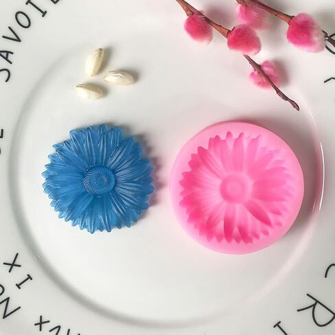 Heogasinlia 4 حزمة 3D زهرة بلوم روز سيليكون قوالب الراتنج روز قالب شمعة لتزيين الكعكة الشوكولاته الصابون المصنوع يدويا صناعة الحلوى الفن الحرفي in Kuwait