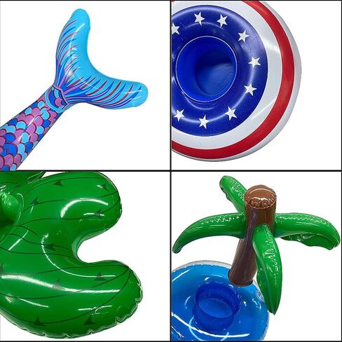 SETHOUS 8 Pack Bearded Dragon Bathtub Toy, Inflatable Floating Drinking Holders, Bathe Float Small Animal Toy for Lizard Tortoise, Drink Floats Inflatable Cup Coasters for Pool Party in Kuwait