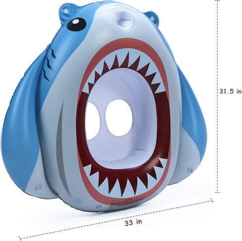 Keriday Inflatable Shark Pool Floats for Kids Toddler, Pool Toys with Water Gun, Shark Ship Toys for Boys Girls 3 4 5 6 7, Pool Float Toys Gifts for Summer Swimming Pool Party Birthday in Kuwait