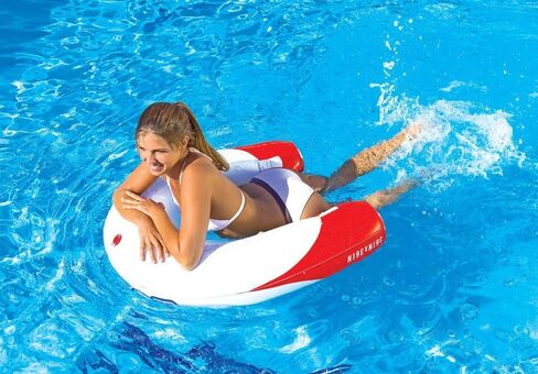Sportsstuff Noodler 1 Inflatable Floating Lounge Chair with Cup Holder, Red & White in Saudi Arabia