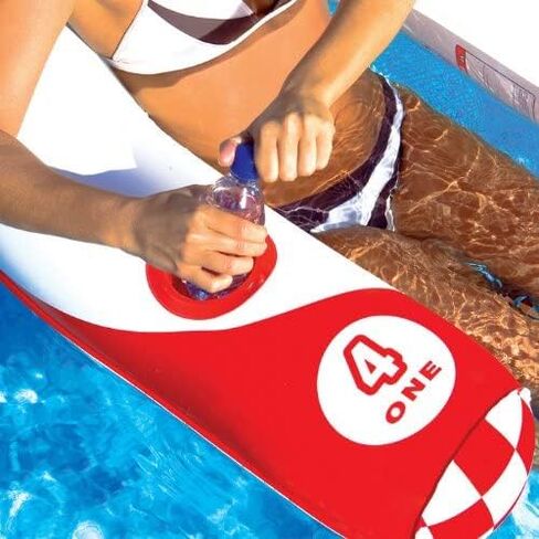 Sportsstuff Noodler 1 Inflatable Floating Lounge Chair with Cup Holder, Red & White in Saudi Arabia