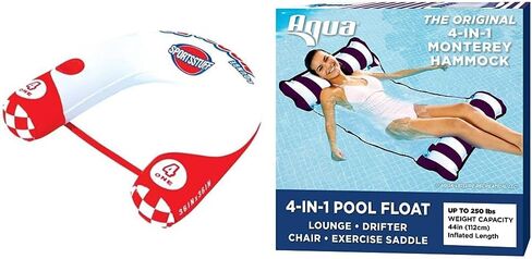 Sportsstuff Noodler 1 Inflatable Floating Lounge Chair with Cup Holder, Red & White in Saudi Arabia
