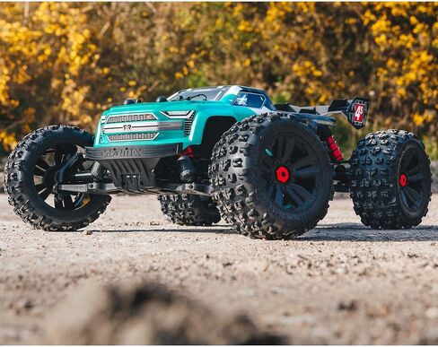 شاحنة اررما ريموت كنترول 1/10 كراتون 4X4 4S V2 BLX Speed ​​Monster Truck RTR (البطاريات والشاحن غير متضمنة)، أزرق، ARA4408V2T2 in Kuwait