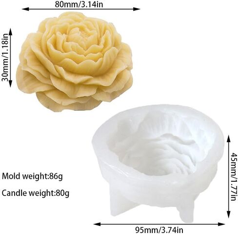 Tone Fun 2Pcs Tulips Candle Silicone Molds for Making Candle, Resin, Aromatherapy Candles, Handmade Wax Soap, Home Decor, Craft in Saudi Arabia
