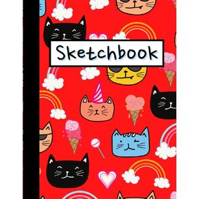 Sketch Book for Kids - Cat Cover: 100 Pages 8.5 x 11 Sketchpad | Large Notebook for Drawing, Journaling, Writing, Crayon Coloring, Painting, Sketching or Doodling | Great Gift for Children in Kuwait