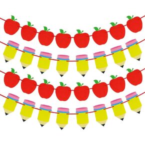 4 قطع من لافتة العودة إلى المدرسة - لا يمكنك صنعها بنفسك - ديكورات حفلات الترحيب بالعودة إلى المدرسة، لافتة قلم رصاص من اللباد لليوم الأول في المدرسة ما قبل المدرسة الابتدائية والفصول الدراسية in Kuwait