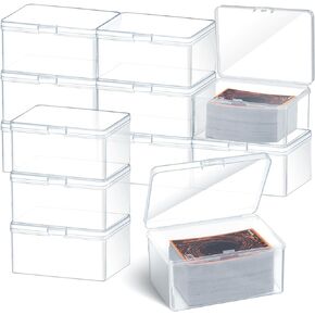 Vicenpal Play Deck Card Storage Box صناديق البطاقات البلاستيكية المتوافقة مع 100 Mtg حامل حقيبة تخزين 4.3 × 2.95 × 2.2 بوصة منظم سريع مغلق لألعاب بطاقات التداول جامع البطاقات
