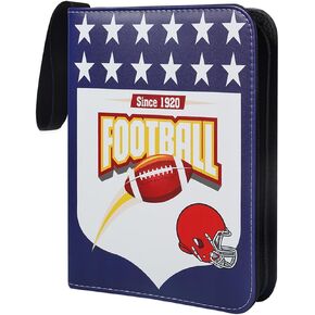 حافظة بطاقات تجارية من الجلد مع أكمام لبطاقات تجارة كرة القدم، 4 حامل ألبوم بطاقات الجيب، 400 كرة قدم TCG تحميل علوي، 3 حلقات لبطاقات البطاقات in Kuwait