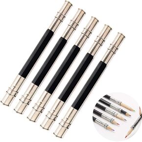 inheming 12 Pcs Pencil Extender for Artists, Colored Pencils Extender Art Pencil Lengthener, Adjustable Dual Metal Head Pencil Extension Holder for School, Office, Writing, Sketch, Drawing Pencil in Saudi Arabia